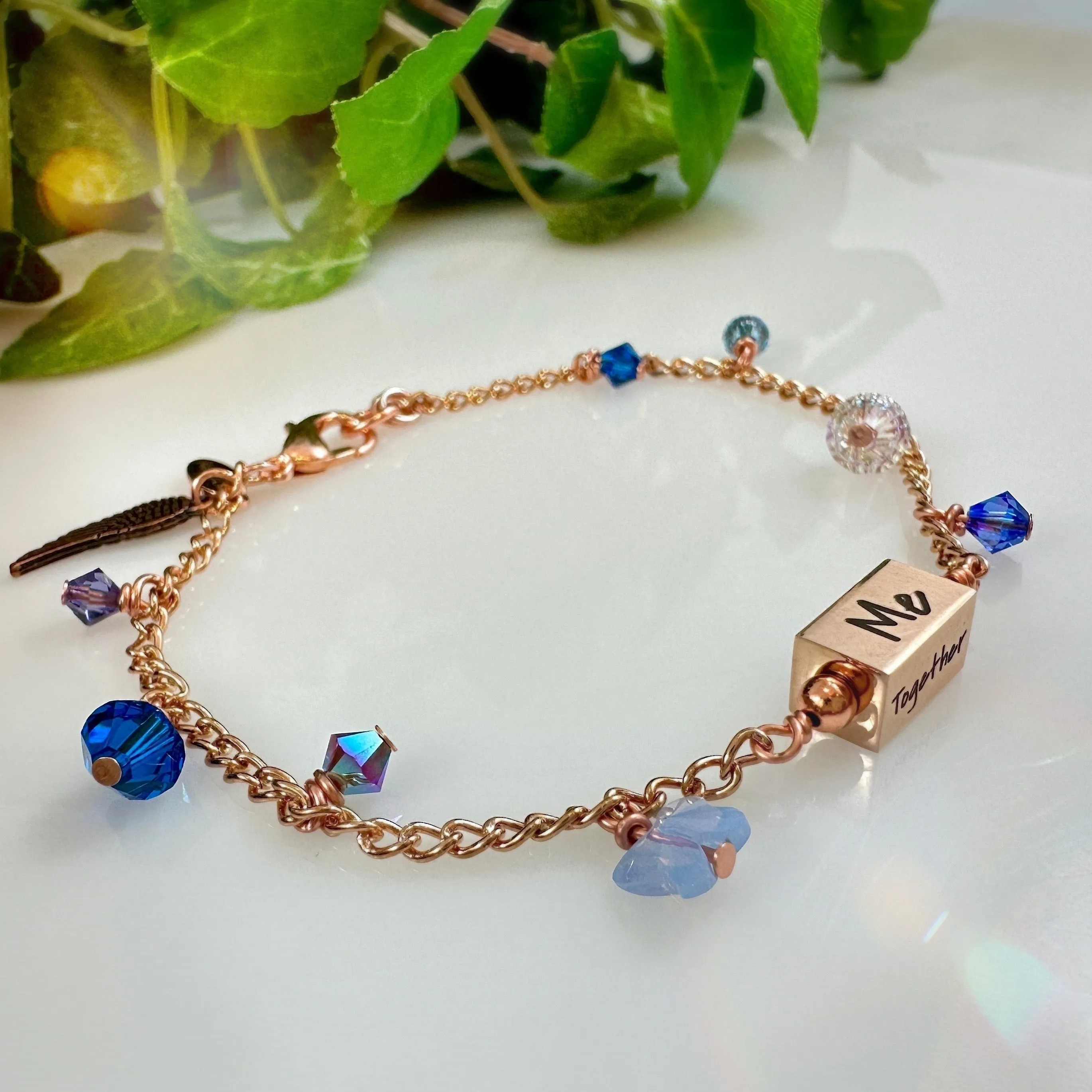 "Love Connects Us" Bracelet - You, Me, Together, Forever (Blue)