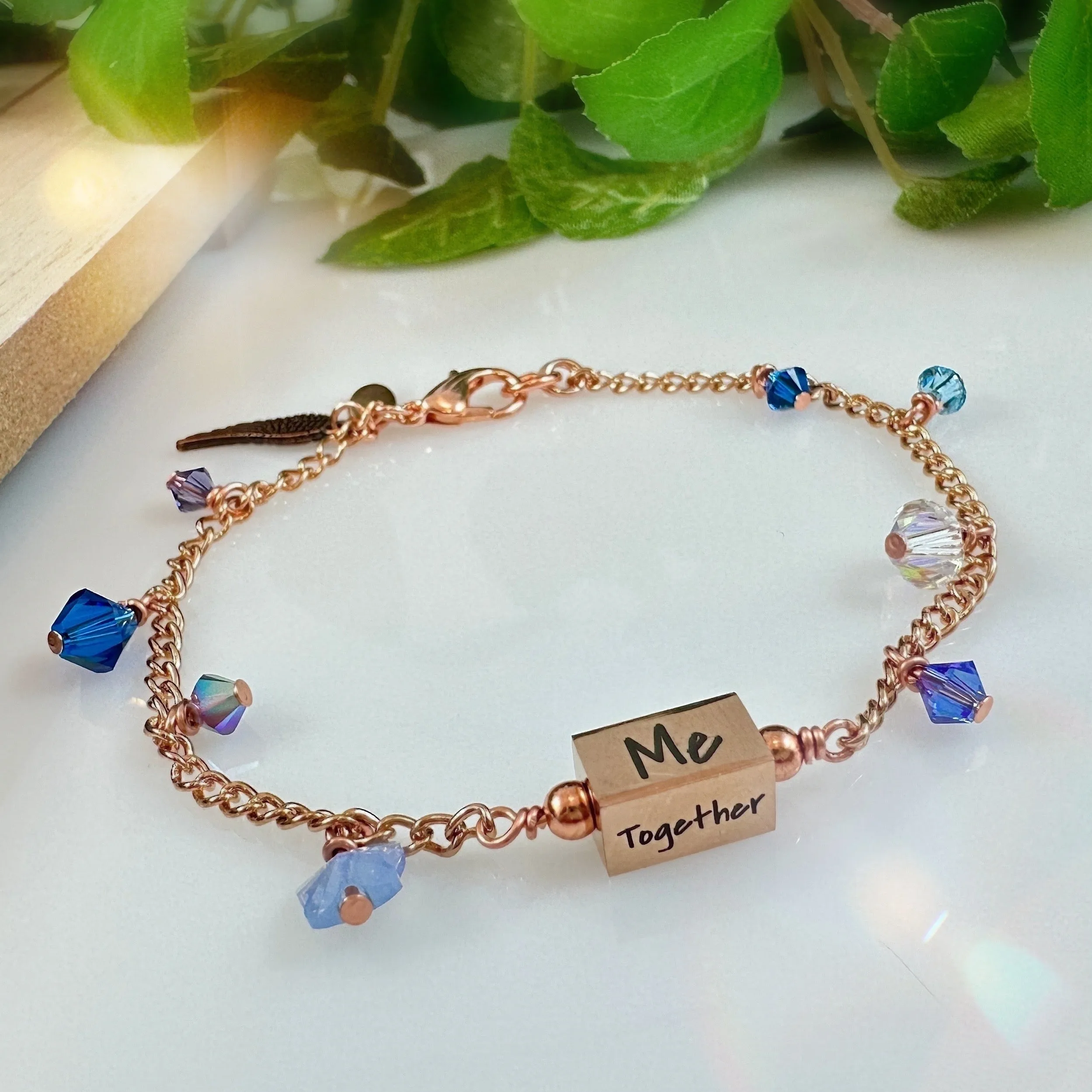 "Love Connects Us" Bracelet - You, Me, Together, Forever (Blue)