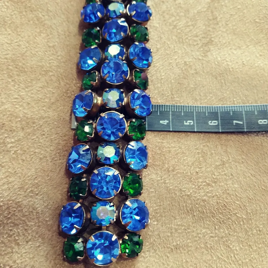 Regency Bracelet in Blue and Green Glass