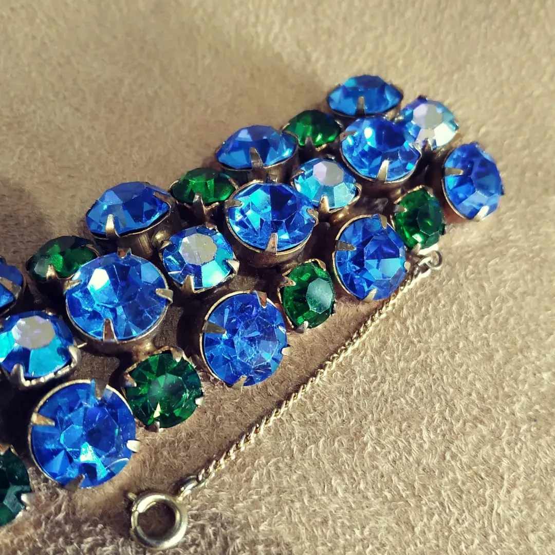 Regency Bracelet in Blue and Green Glass