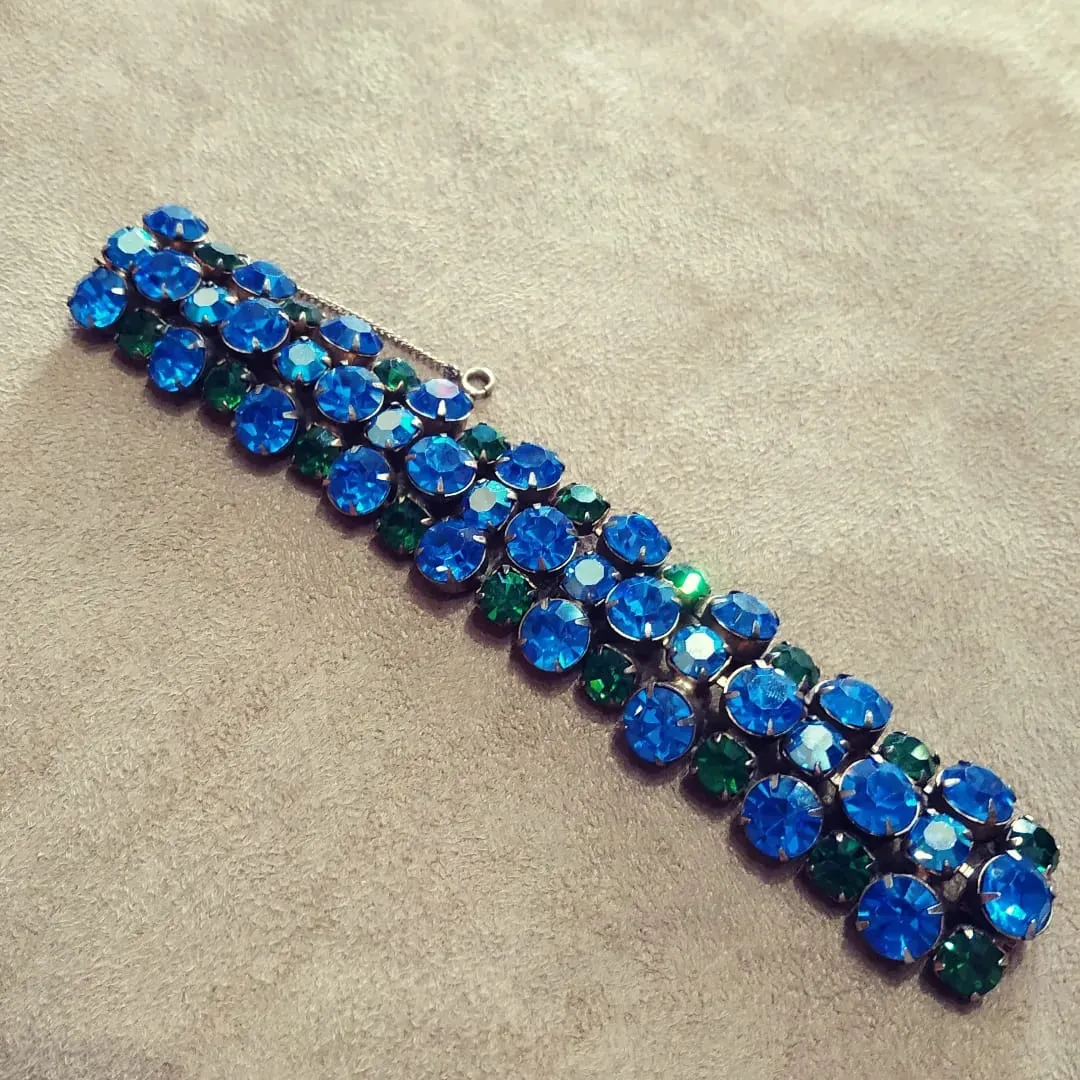 Regency Bracelet in Blue and Green Glass