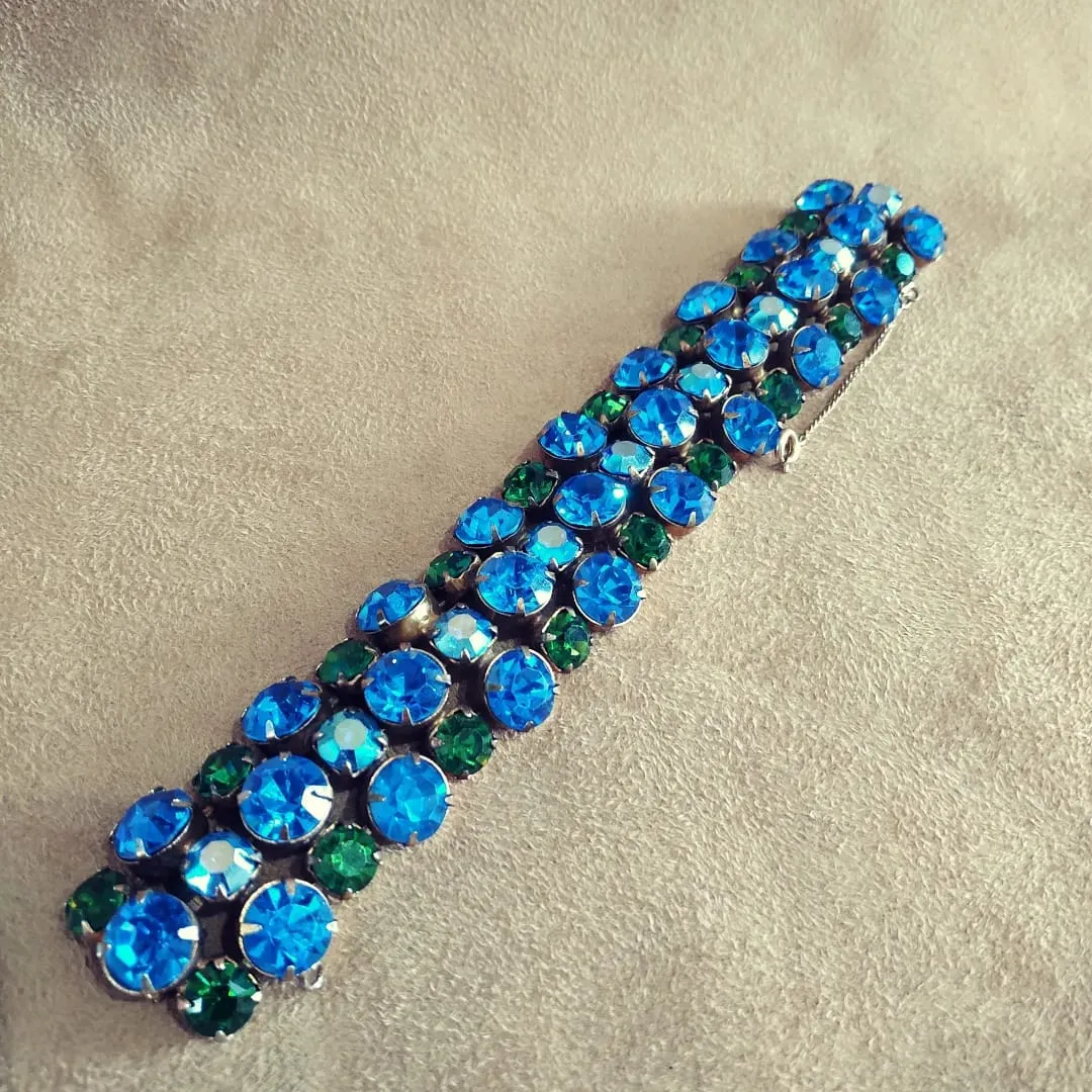 Regency Bracelet in Blue and Green Glass