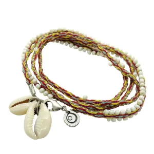 Seashell Charm Duo Lima Beaded Cord Anklet