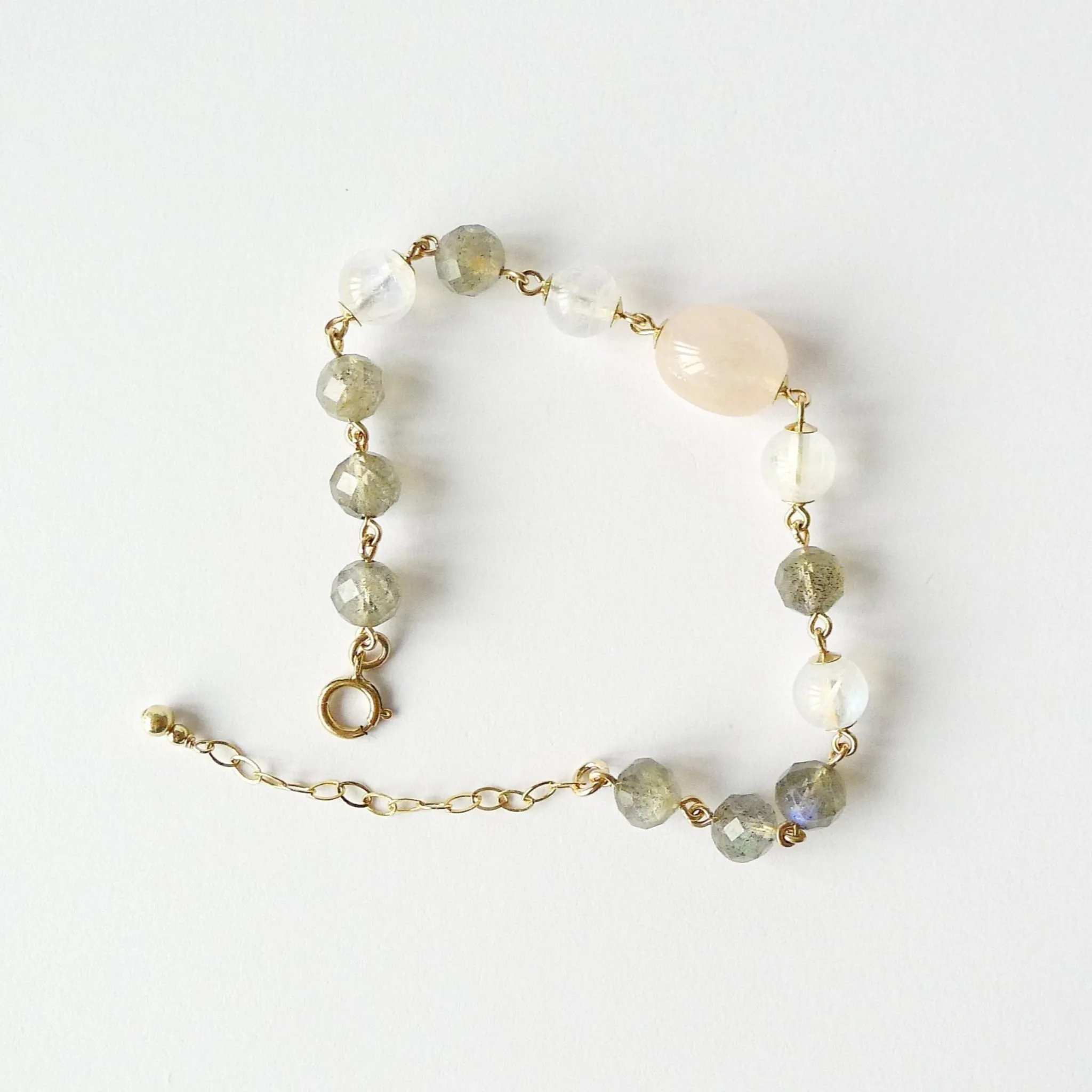 Serena Bracelet / Morganite | Moonstone | Labradorite