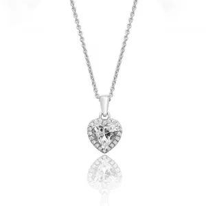 Silver & Co Heart Halo Pendant with Cubic Zirconia Stones - SPG0023CZ