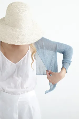 Sky Blue Short Light Bamboo Cardigan