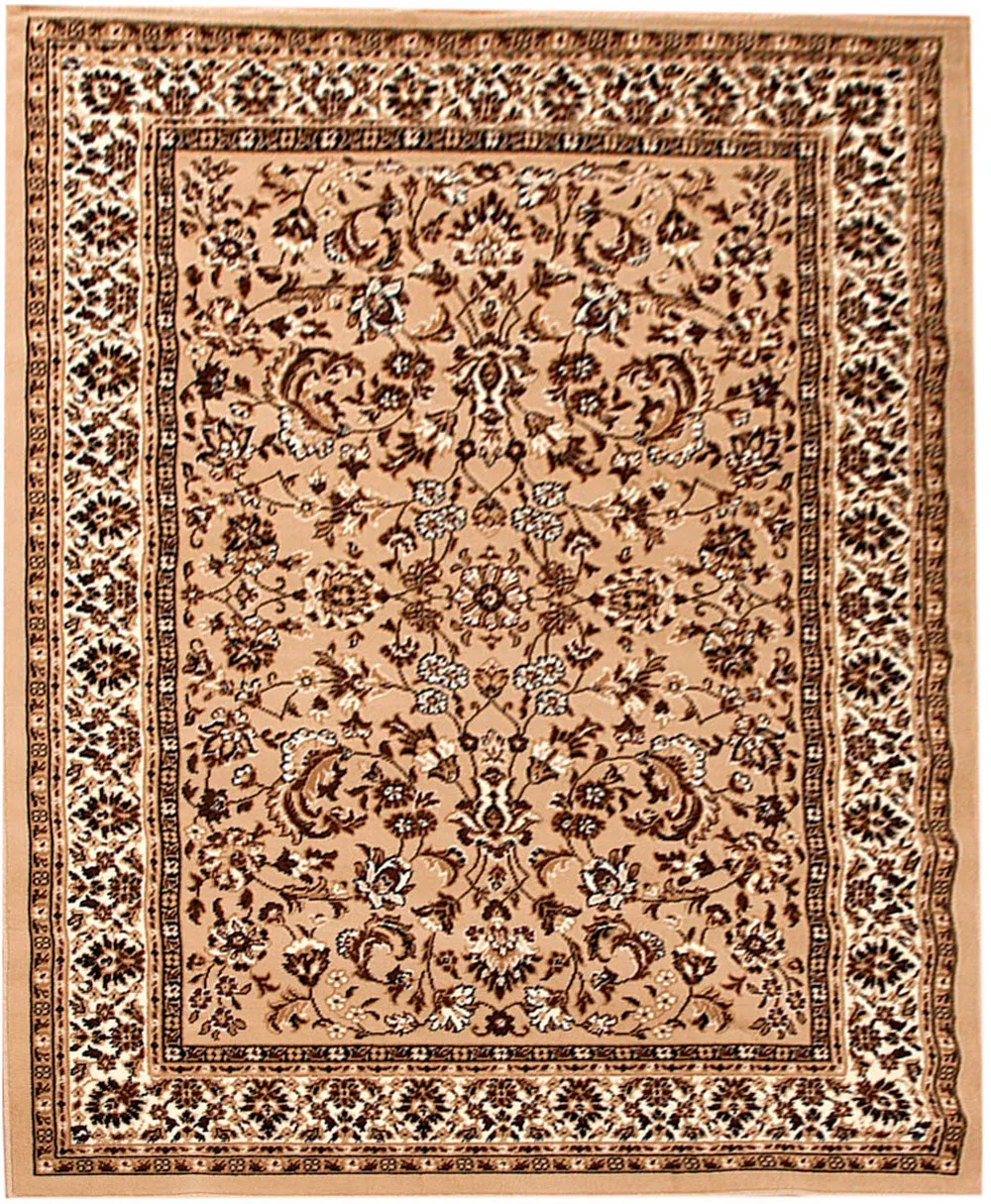 Traditional Style Rug 120 x 170cm Ivory/Coffee