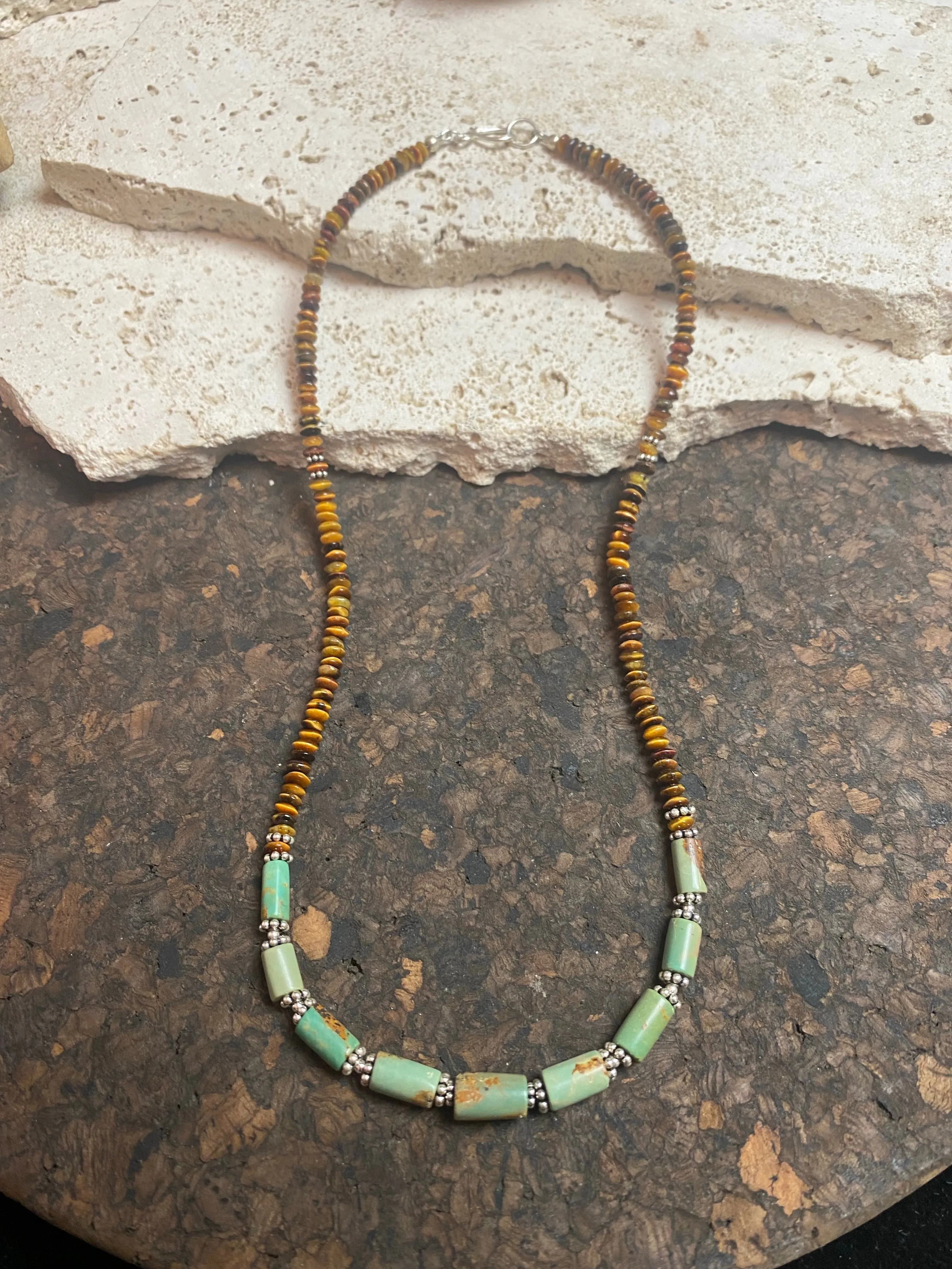 Turquoise And Tigers Eye Necklace