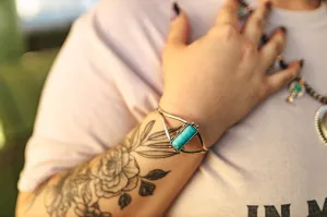 Turquoise Bar Cuff Bracelet