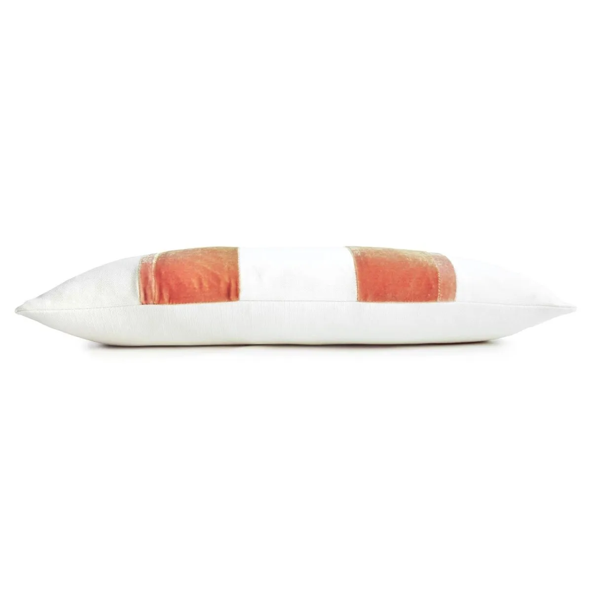 White & Mango Stripe Oblong Decorative Pillow