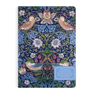 William Morris Strawberry Thief Handmade Embroidered B5 Journal