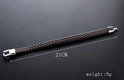 Yellow Chimes Bracelets for Men and Boys Brown Leather Bracelet for Men | Magnetic-Clasp Genuine Leather Wrap Bracelets for Men | Birthday Gift for Men and Boys Anniversary Gift for Husband