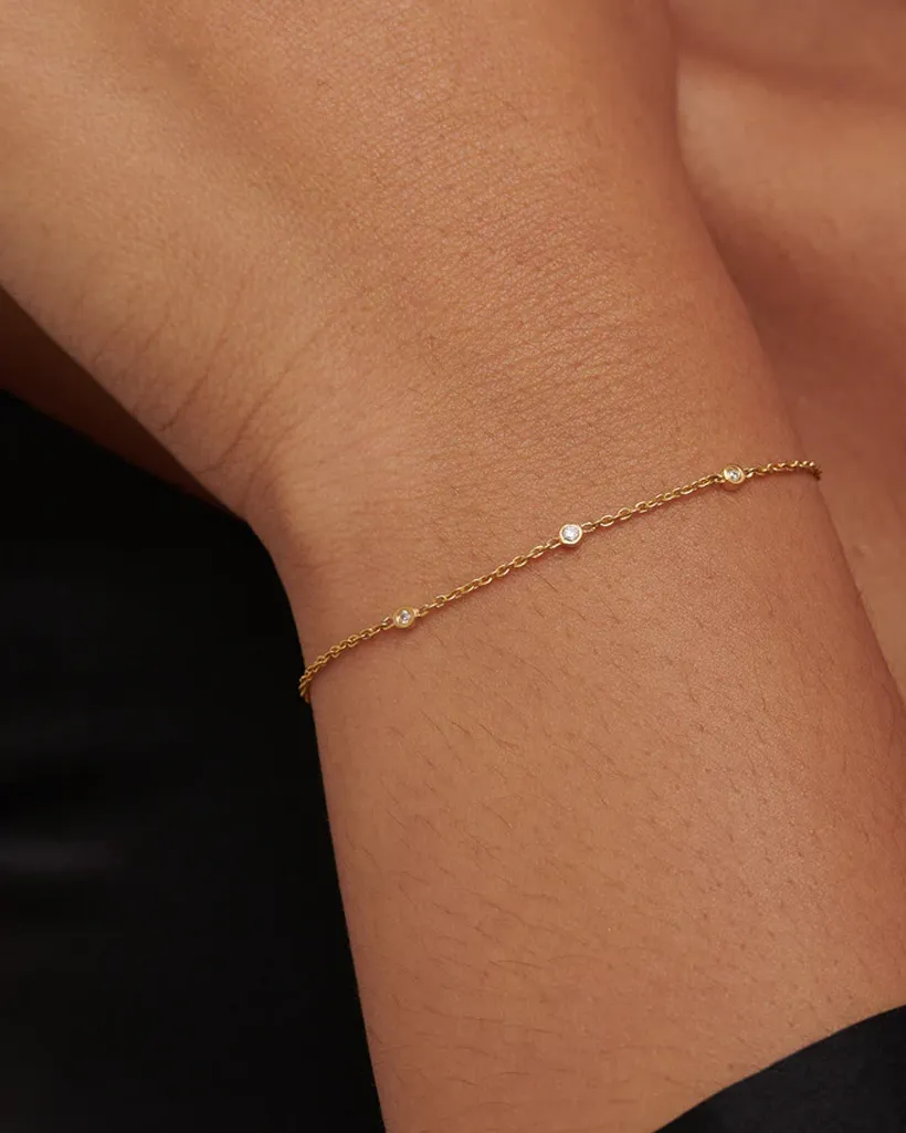 Yuri Solid Gold Trio Diamond Bracelet