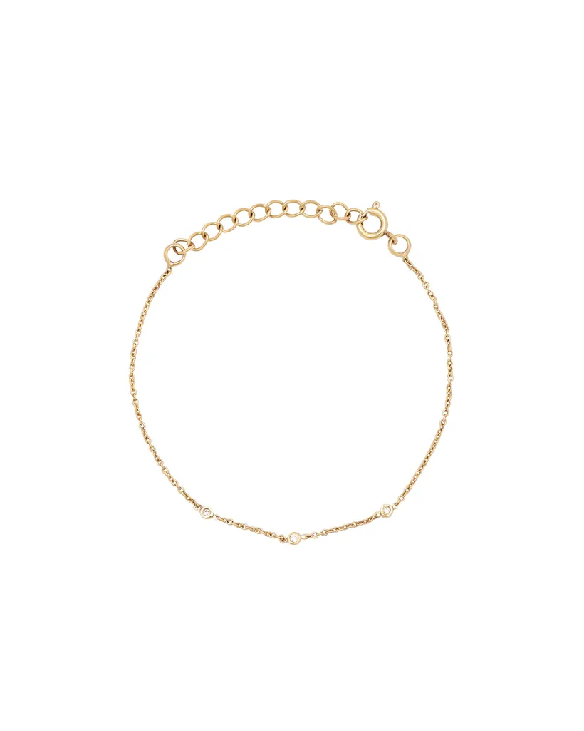 Yuri Solid Gold Trio Diamond Bracelet