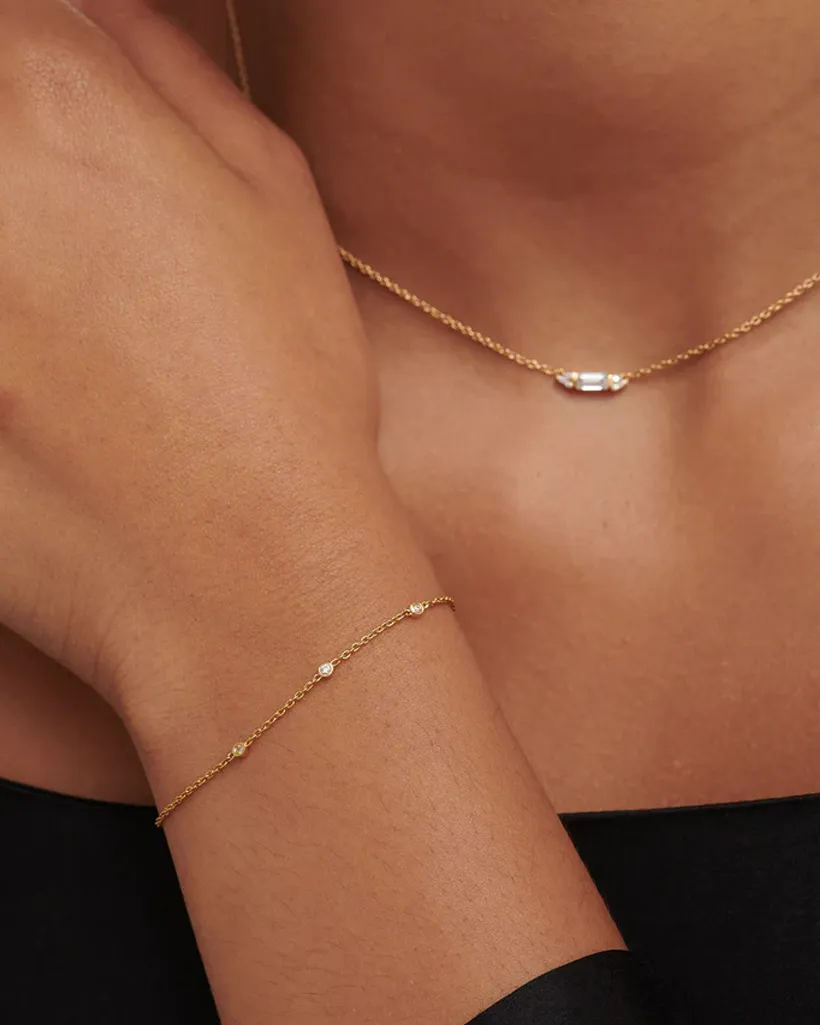 Yuri Solid Gold Trio Diamond Bracelet